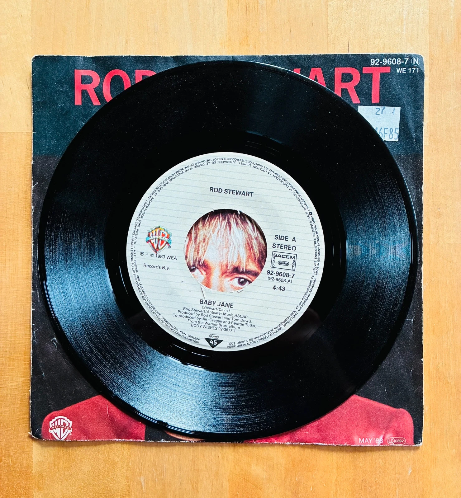 Vinylplaat 45T Rod Stewart Baby Jane. – photo 3